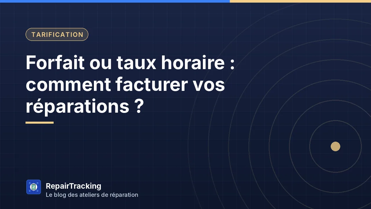 Forfait ou taux horaire pour facturer une réparation en atelier